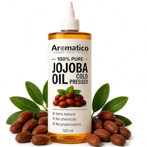 AROMATICO Jojoba Oil, 100% Pure & Cold Pressed for Healthy Hair