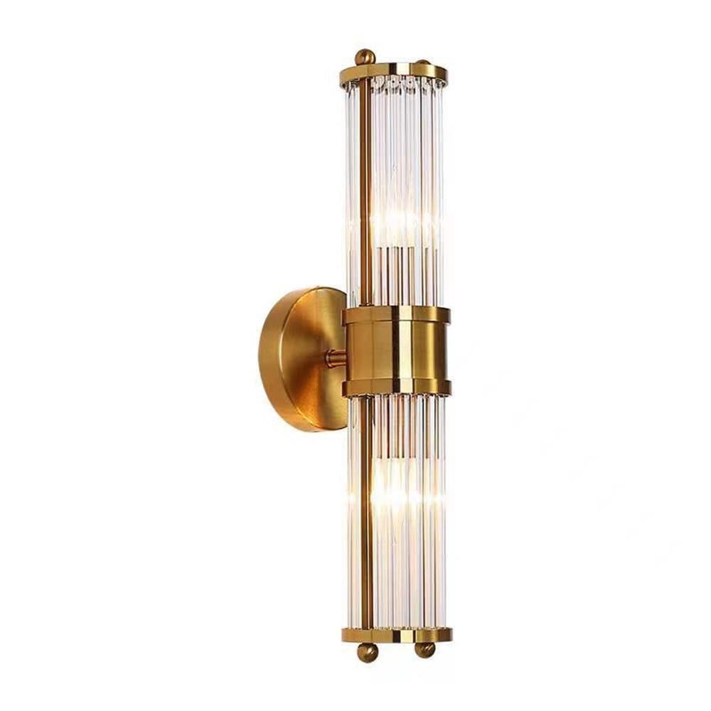 LYOUAE Nordic Striped Glass Wall Light Minimalist Gold Iron Wall Sconce