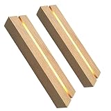 CDIYTOOL Wood Rectangle Display Pedestal, Led Lights Display Bases Crystal Wooden Lighted Stand Art
