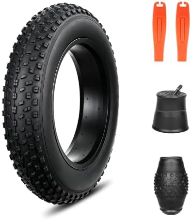 FOMAS Fat Bike Tire 16 x 4.0 inch Anti - Puncture Heavy Duty High Traction Foldable Replacement All Terrains Tire for E-Bike Snow Bike