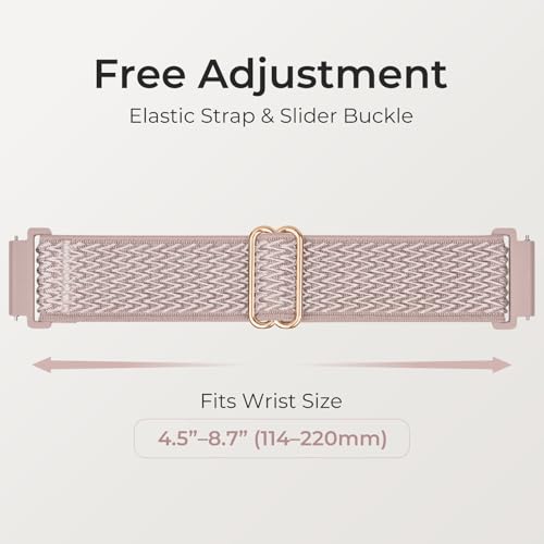 6 Pack 20mm Stretchy Watch Bands Compatible with Garmin Vivoactive 5/6, Nylon Elastic Fabric Adjustable Sport Straps Replacement Wristbands for Venu Sq 2 Vivomove Luxe Approach S50/S44/S42 Women Men by Butifacion - Used condition - Image 3