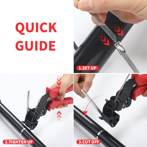 Lanties 6 Pcs Stainless Steel Zip Tie Gun Kit Include Ties Gun Industrial Scissors for Chain Link Fence Parts Wire Fence Rolls Exhaust Wrap Poultry - Thumbnail 5