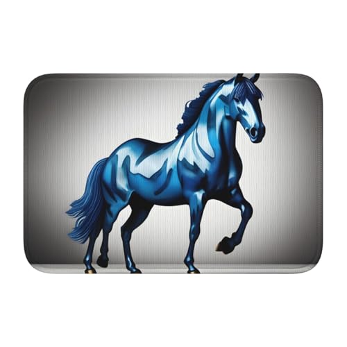 Tapis de sol ourlet Lock Edge durable motif cheval bleu