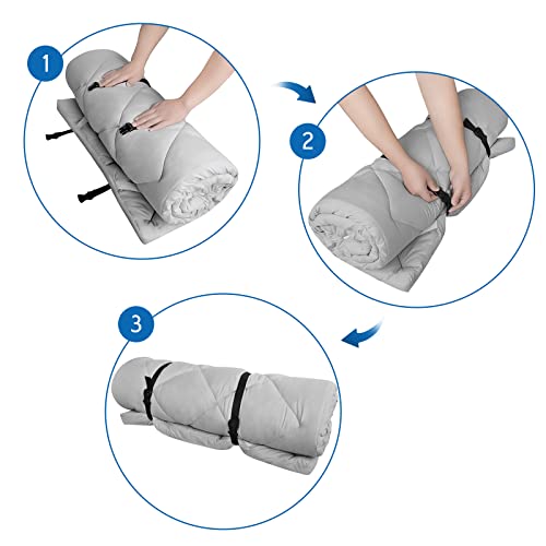 Cot Mattress Pad Quilted Cot Pads For Camping, Thicker Camping Sleeping Pad Soft Comfortable Cot Mattress Topper 30" X 75" Camping Mattress Pad Fitted For Camp Cot/Rv Bunk/Narrow Twin Beds, Grey #TOP4