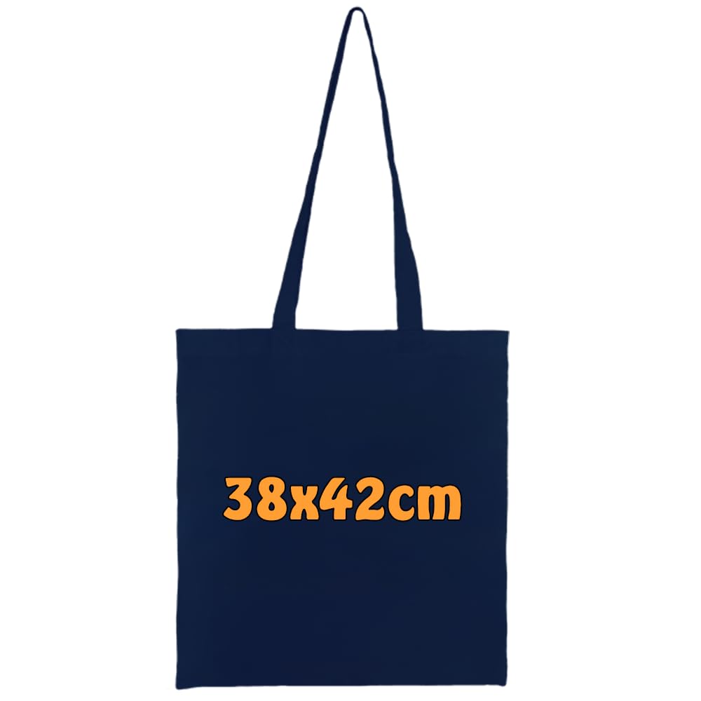 Cottonbagjoe 10 Stück Baumwolltaschen Marine | 38x42 cm | unbedruckt | lange Henkel | ideal zum Bedrucken & Beplotten | Öko-Tex zertifiziert