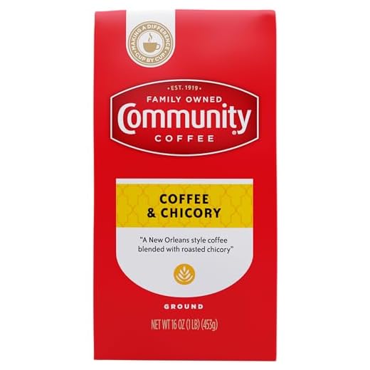 Community Coffee Coffee and Chicory Blend 16 Ounce, Medium Dark Roast Ground Coffee, 16 Ounce Bag (Pack of 1)