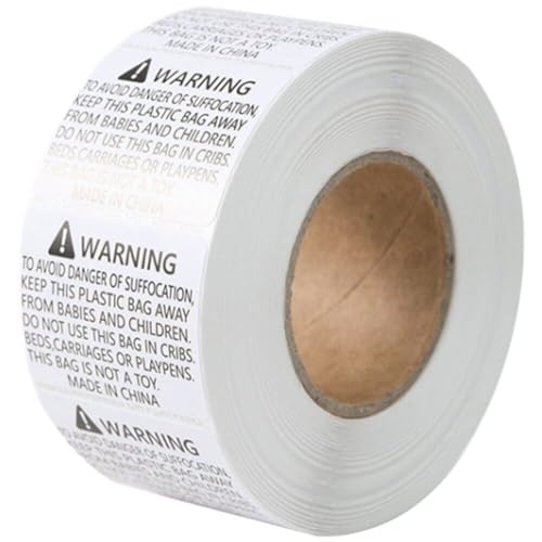 Muteitt Suffocation Warning Labels, 1000pcs Self Adhesive Ke