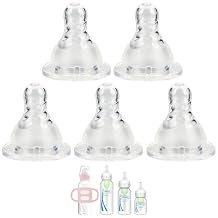 Silicone Nipple for Dr. Browns Natural Flow Level 2 Narrow Baby Bottle, Medium Flow, 3m+, 5 Count