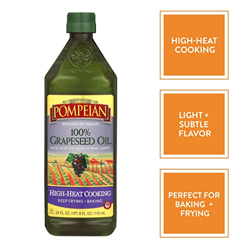 image for Pompeian 100% Grapeseed Oil, Light and Subtle Flavor, Perfect for High