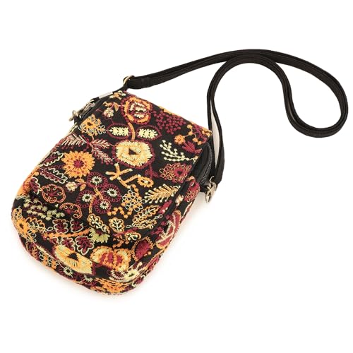 Image of SILKAREA Embroidered Cute Mini Crossbody Bag for Women Small Handbags Wristlet Wallet Bag Cell-phone Pouch Coin Purse
