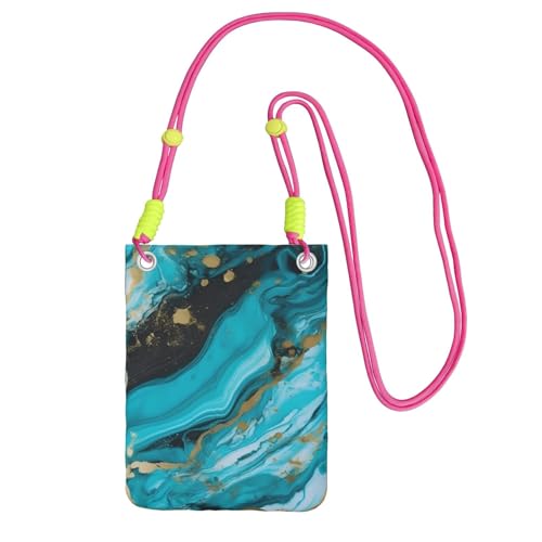 Sac à main pour téléphone portable femme pochette de voyage fuchsia et bleu turquoise