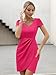Missufe Fitted Formal Short Sleeve Dress Women's Wrap Sweetheart Ruched Mini Summer Party Dress (Hot Pink, X-Small)