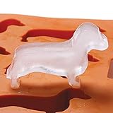 LYWUU Dackel Hundeform Silikon Eiswürfelformen und Tablett