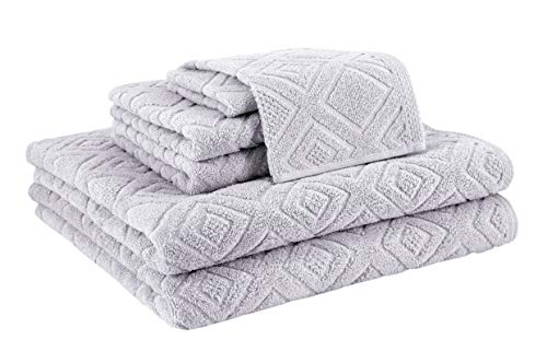 Classic Turkish Towels - Luxury Towel Set For Bathroom, 100% Turkish Cotton, Quick Dry, Soft And Absorbent Bath Towels, Hand Towels, And Washcloths, Larue Collection - 6-Piece Set (Light Grey) #TOP4