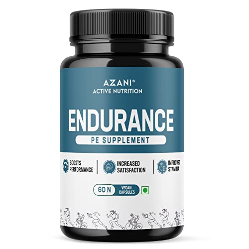 Azani Endurance PE Herbal Supplement |For Performance, Time, Energy, Stamina | Safed Musli, Fenugreek seeds, Ginko Biloba | 100% Vegan| Men, 60 Caps Azani Endurance PE Herbal Supplement |For Performance, Time, Energy, Stamina | Safed Musli, Fenugreek seeds, Ginko Biloba | 100% Vegan| Men, 60 Caps