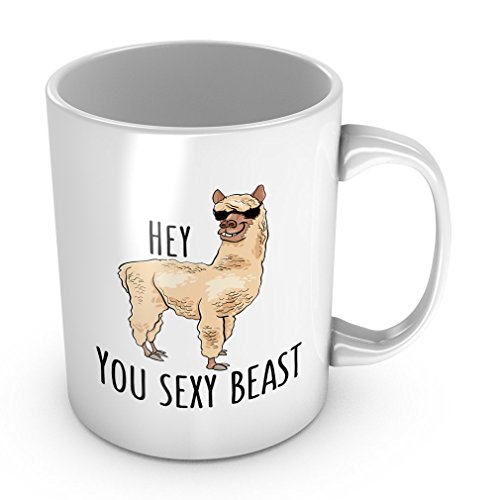 You Sexy Beast Cute Alpaca Llama Gift For Boyfriend/Girlfriend- Funny White Mug 11Oz Coffee Mugs Or Tea Cup Cool Birthday/Christmas Gifts For Men,Women,Him,Boys And Girls #TOP1