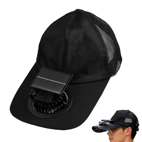 Gorro Ventilador Solar,Carga USB 3 Velocidades Ajustables - Sombrero con Ventilador de Energía Solar - para Verano Playa Senderismo Viajes Conciertos Jardín Picnic Hombres Mujeres