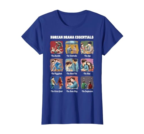 K-Drama Lovers K-Drama Vibes Korean Drama Essentials T-Shirt, Women, Royal Blue, 3X-Large