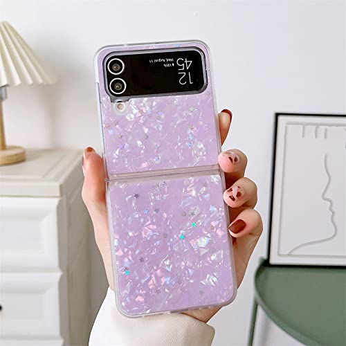 Coque de téléphone en marbre à paillettes pour Samsung Z Flip 4 3