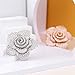 Deelan Fashion Ring For Women Wedding Engagement Flower Rose Gold Platinum Zircon Crystal Statement Jewelry rings (Rose Gold Color, 7)