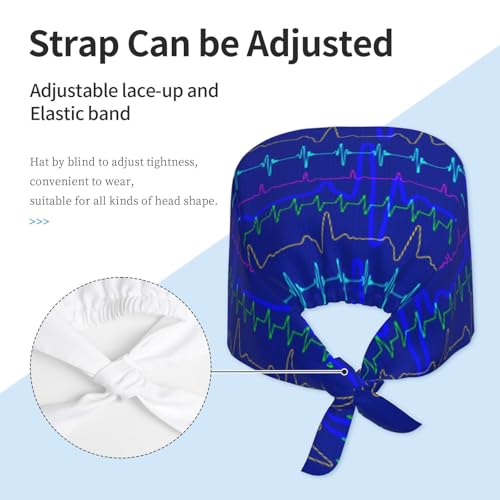 Image of Breathable Working Cap with Adjustable Sweatband Scrub Cap for Men /Women | Breathable Working Cap with Adjustable Sweatband Scrub Cap for Men /Women
