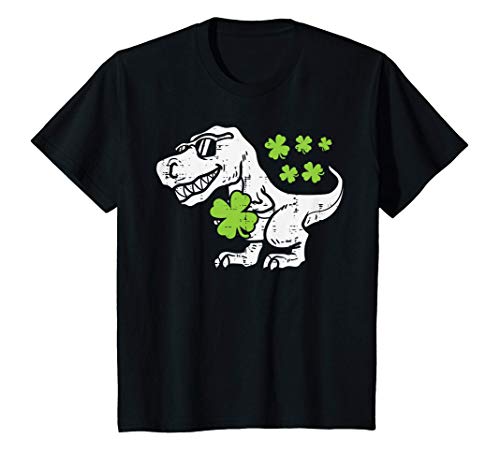 Niños Trex Dinosaur Shamrock Clover Lucky St Patricks Day Gift Camiseta