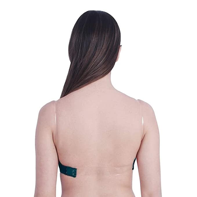 Image of Brachy Women Cotton Nylon Spandex Padded Underwire Strapless Backless Invisible Clear Transparent Back Push up Bra with (Free Extra Transparent Strap)