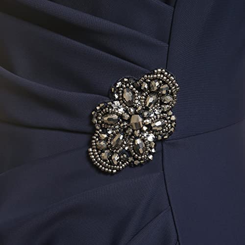 Alex Evenings Women's Slimming Short Sheath 3/4 Sleeve Dress With Surplus Neckline, Navy, 4 #TOP2