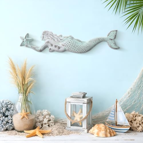 Yerliker Carved Relief Small Mermaid Wall Decor