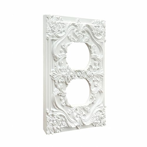 Plaque murale décorative blanche en relief 3D pour interrupteur - 3