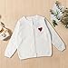 Toddler Boys Girls Sweater Heart Embroideried Long Sleeve Knitted Cardigan Top Kids School Uniform (White, 4-5 Years)