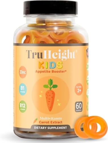 TruHeight Kids Appetite Booster Gummies (Orange, Ages 2+) All Natural Toddler & Kids Appetite