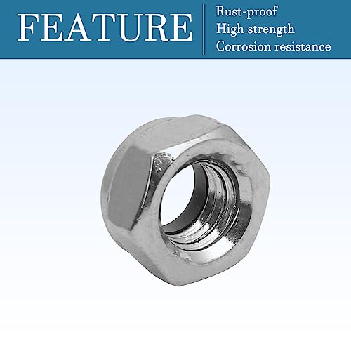 QUARKZMAN M8 x 1.25mm Sechskant Schloss Mutter x 4Stk 304 Edelstahl Linke Hand Gewinde Schloss Eingesteckt Sechskant Mutter Verschlüsse für Maschinen Befestigung [Silber Ton]