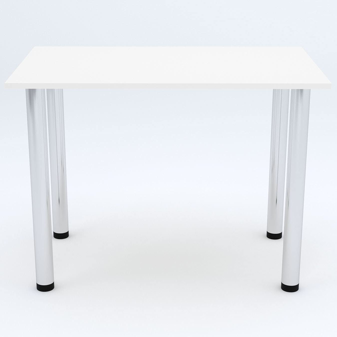 AKKE Esszimmertisch 65x65 Cm – Mit Höhenverstellbaren Chrombeinen, Vanille-Farbton, Robust & Einfach Montiert