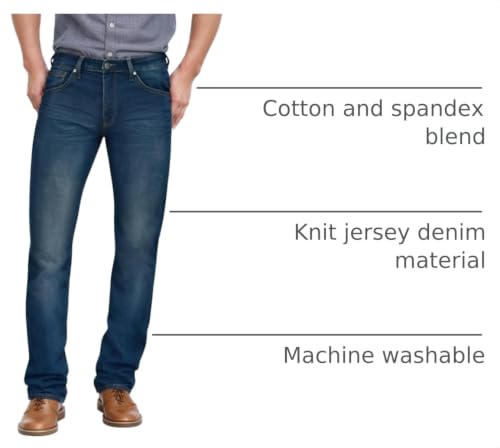 Image of ETHANOL Men's Straight Knit Denim Jeans