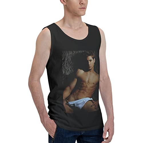 Jensen Ackles Tank Top Men's Casual Vest Summer Loose Crew Neck Sleeveless Tops Black #TOP2
