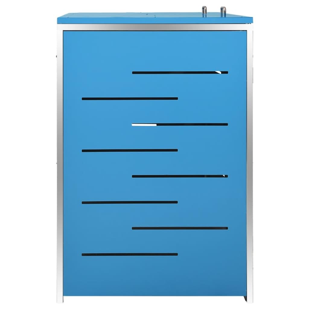 HUAKEHOM Mülltonnenbox für 2 Tonnen Mülltonnenbox 2er Abschließbar Rostfrei Müllbox Mülltonnenverkleidung Mülltonne Müllcontainer Gartenbox 138x77,5x112,5 cm Edelstahl