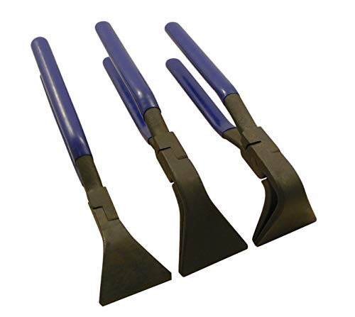Hochwertiges Spenglerwerkzeug Spenglerzangen, Abkantzangen Set 3-teiliger Satz mit geraden und abgewinkelten Falzzangen Spengler Zangen Garnitur mit 0°, 45° und 90° Grad Biegungen, 280 mm lang