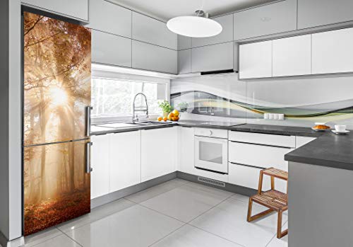 Pegatinas de refrigerador autoadhesivas bosque otoñal contra manchas 3