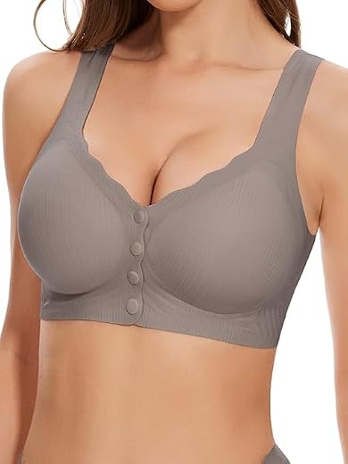 ATOX Women's Maternity Bra Wirefree Seemless Cotton for Front Button Closure Nursing Breastfeeding Pregnancy Bra
