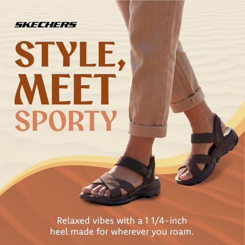 Image of Skechers Women's Easy Going - Somewhere Sunny | Hands Free Slip-Ins, Sandal, Relaxed Fit, Yoga Foam Cushioned Footbed, Heel Pillow, Vegan, Faux Leather Strappy Upper