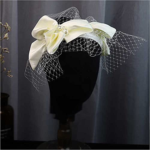 Accesorios para el cabello novia velo con máscara corto y cuentas 5