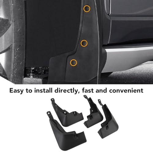Image of Mud Flaps, Universal Mud Flaps Set for Car, 4PCS Car Mud Flaps Front Rear Left Right Splash Proof Effective Splash Guards for Cars, SUVs, Automotive Exterior Accessories