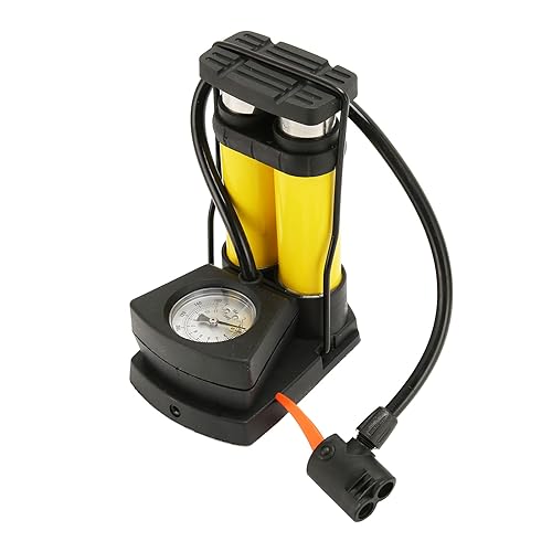 Aramox Double Foot Pump, Quick, Efficient Air Inflation, Portable Bike Floor Pump, Ideal for Tires & Cars, Aramoxnwdexmka4t