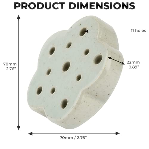 Clayflag - Flower Frog, Handmade Floral Arrangement Ceramic Holder, Eco-Friendly Frogs For Flower Arranging(2.76") (Green) #TOP1