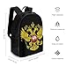 Russia Coat of Arms Russian Flag Printed Backpack Causal Daypack Travel Laptop Shoulders Bag with Side Pockets for Men Women 13 X 7 X 16 Inch