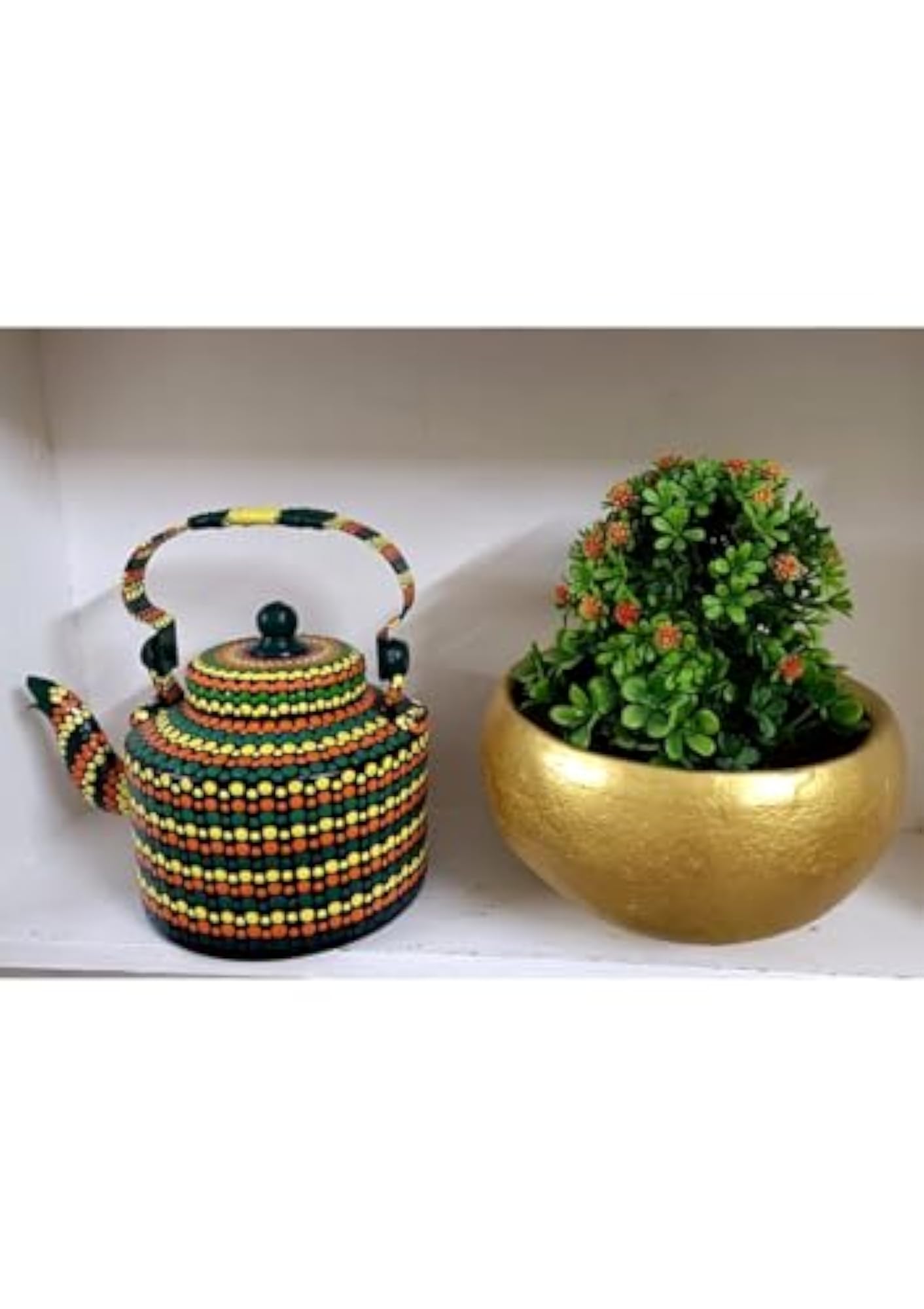 Handpainted Decorative Kettle for Home Decor, 2 Litres