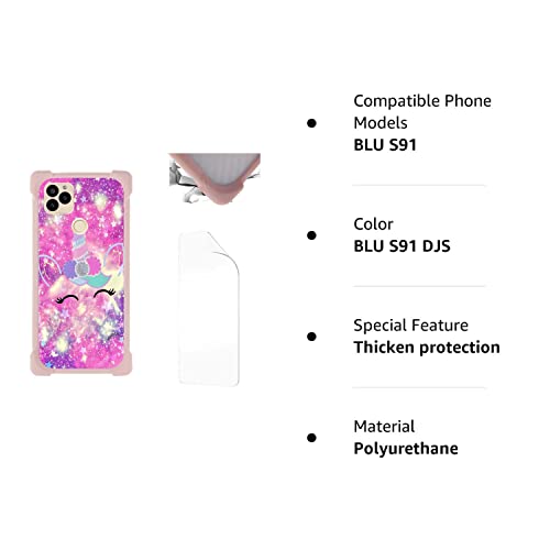 Jioeuinly Blu S91 Case Compatible For Blu S91 6.5" Phone Case Pc Backplane + Silicone Soft Frame Cover + Film Soft Tpu Screen Protector Djs #TOP5