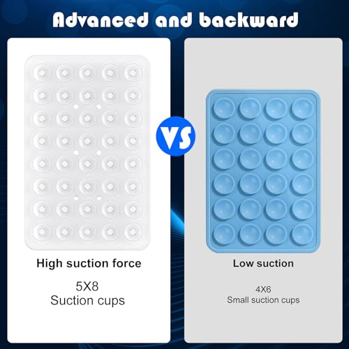 Image of Double Sided Silicone Suction Phone Holder Mount, Silicon Accessory for iPhone and Android, Hands-Free Mirror Shower Phone Holder, TikTok Videos and Selfies (Light Pink+Transparent)