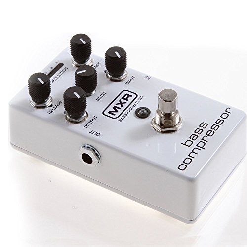 Mxr M87 Bass Compressor Effects Pedal Bundle With Ac/Dc Adapter Power Supply For 9 Volt Dc 1000Ma, 2 Metal-Ended Guitar Patch Cables And 6 Assorted Dunlop Guitar Picks #TOP2